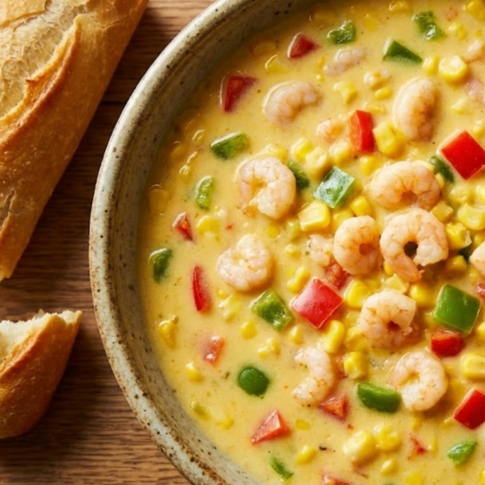Shrimp, Corn & Pepper Soup